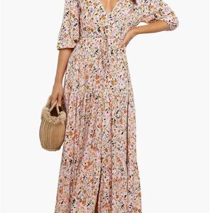 Floral Pink Maxi Dress